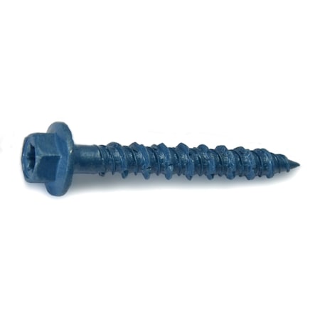 TORQUEMASTER Masonry Screw, 5/16" Dia., Hex, 2 1/4 in L, Steel Blue Ruspert, 50 PK 54275